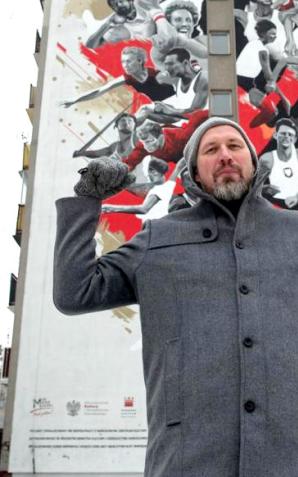 Mural na 100-lecie PZLA powstał na warszawskim Mokotowie